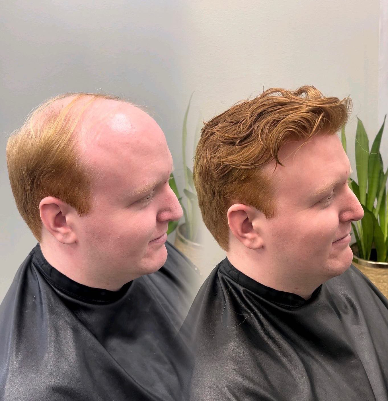 Side-profile toupee and hair system example — JM Barber Co., Lake Park, FL